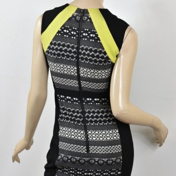 BCBG Lace Print Colorblock EILEEN Neon Sheath Dres - Picture 5 of 5